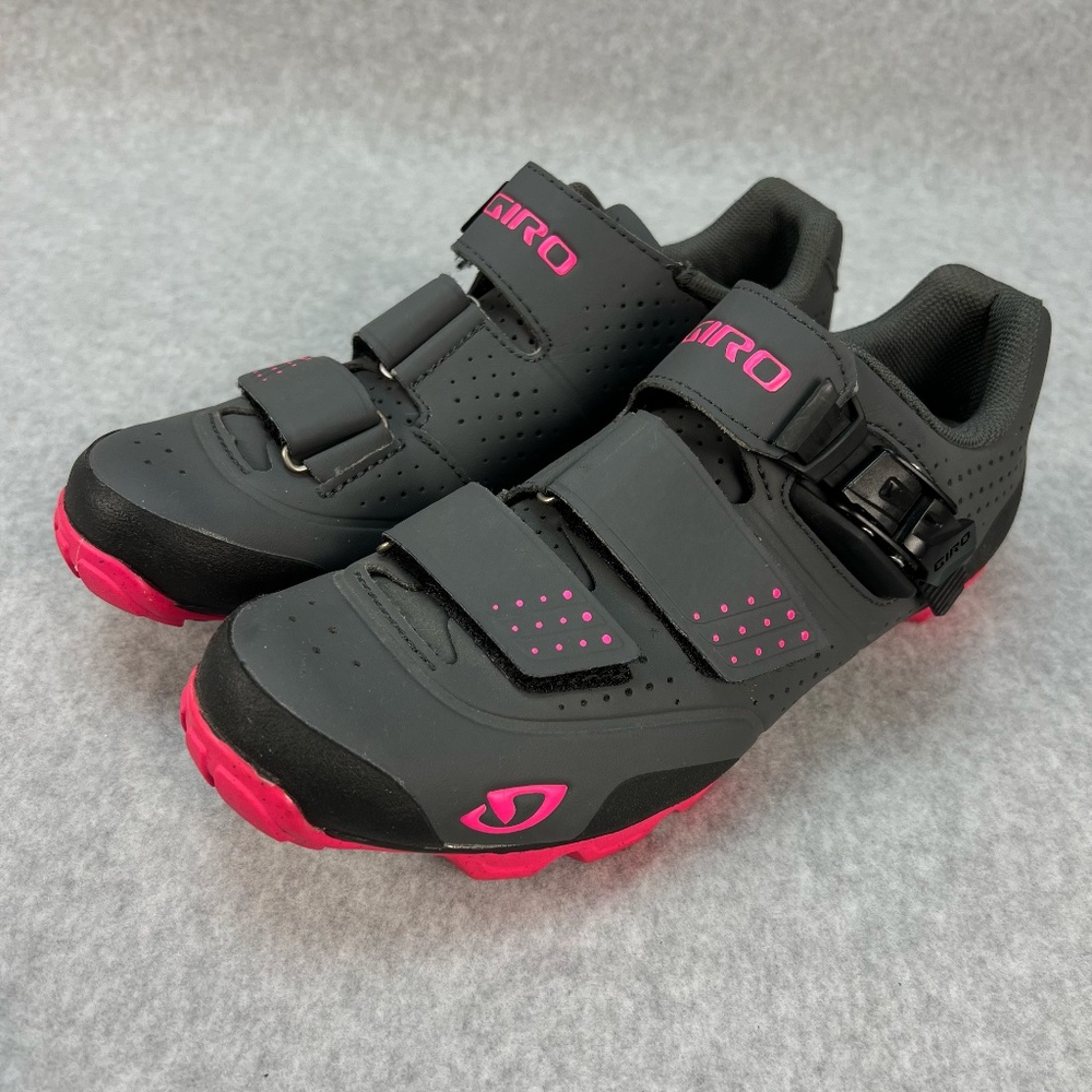 Giro Manta Biking Cycling Shoes Clipless SPD Grey Pink Cleats Women US 8.5 EU 40 - Picture 9 of 16